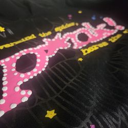 Small Sp5der Hoodie 'Black P*nk' NEW