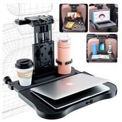 (189) Car Back Seat Tray Table - Stable Foldable Auto Backseat Food Trays Desk for Rear Passenger Road Trip Eating & Work, Multifunctional Adjustable 