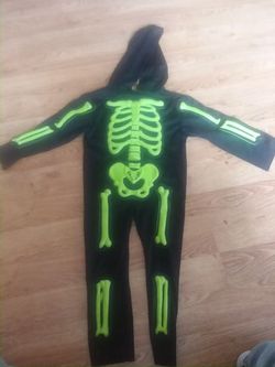 Halloween one piece glow in the dark skeleton costume