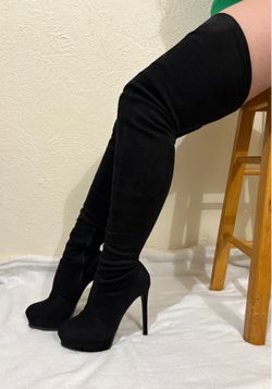 Women’s black suede over the knee high boots size 7