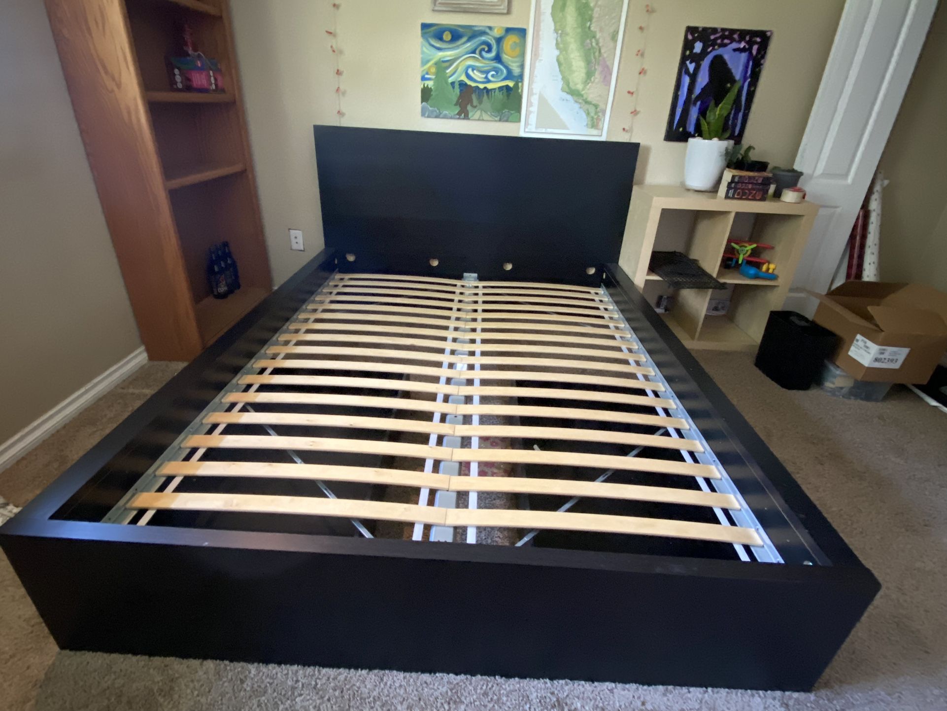 Black Queen Bed Frame With Storage Drawers
