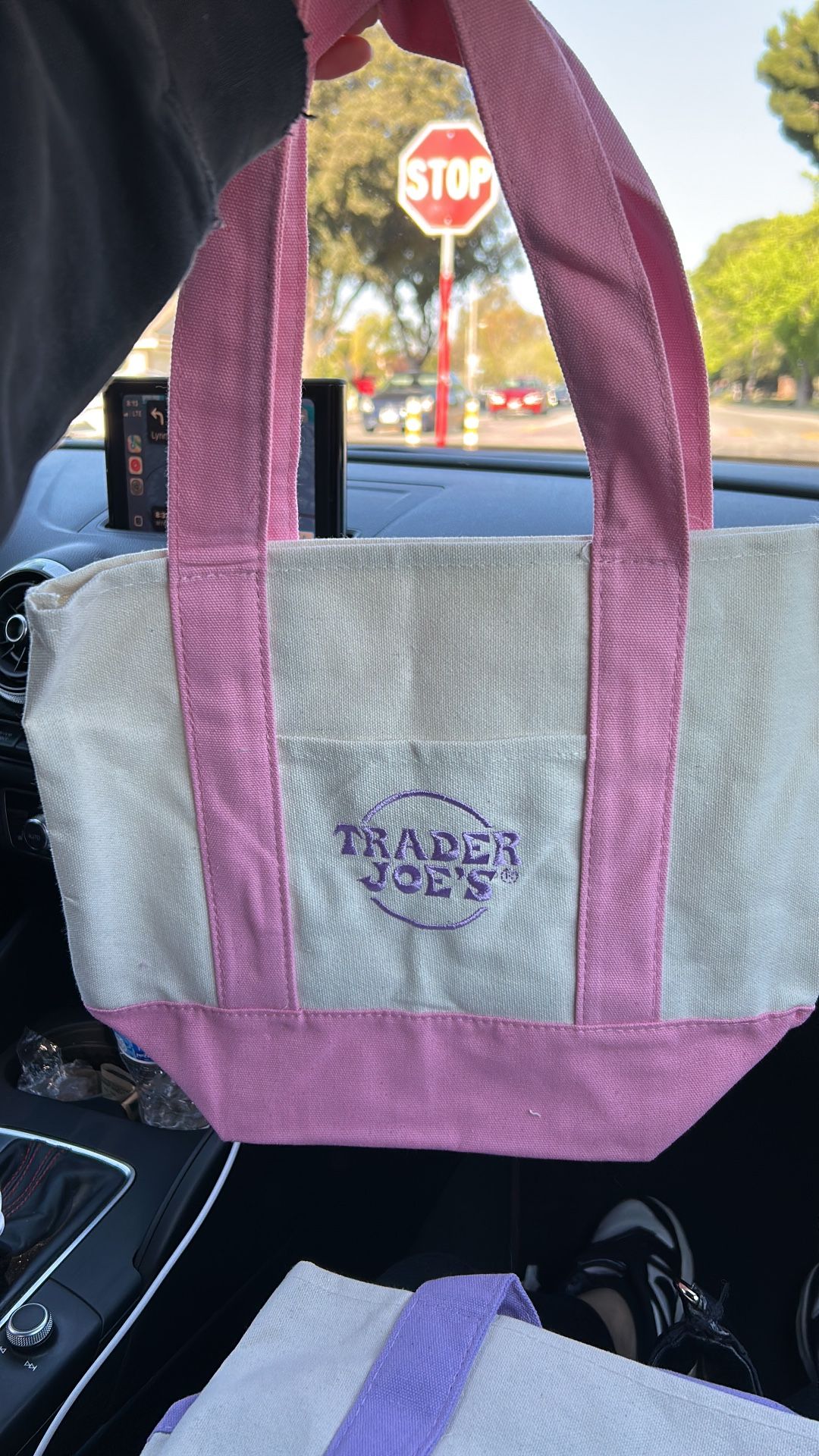 Pink Trader Joes Tote Bag
