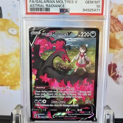 PSA 10 GEM MINT Pokémon Astrial Radiance Galarian Moltres TG