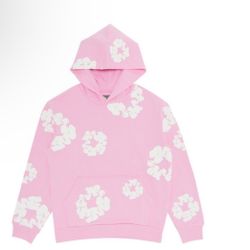Pink denim tears hoodie