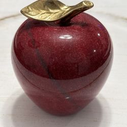 Vintage Red Apple Marble Paper Weight