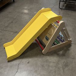 New 4 in 1 Wooden Climbing Slide Toy with Net 3-Sided Wooden Triangle Climber