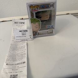 Funko Pop! Roronoa Zoro #2178 LE 3500 Hot Topic Exclusive