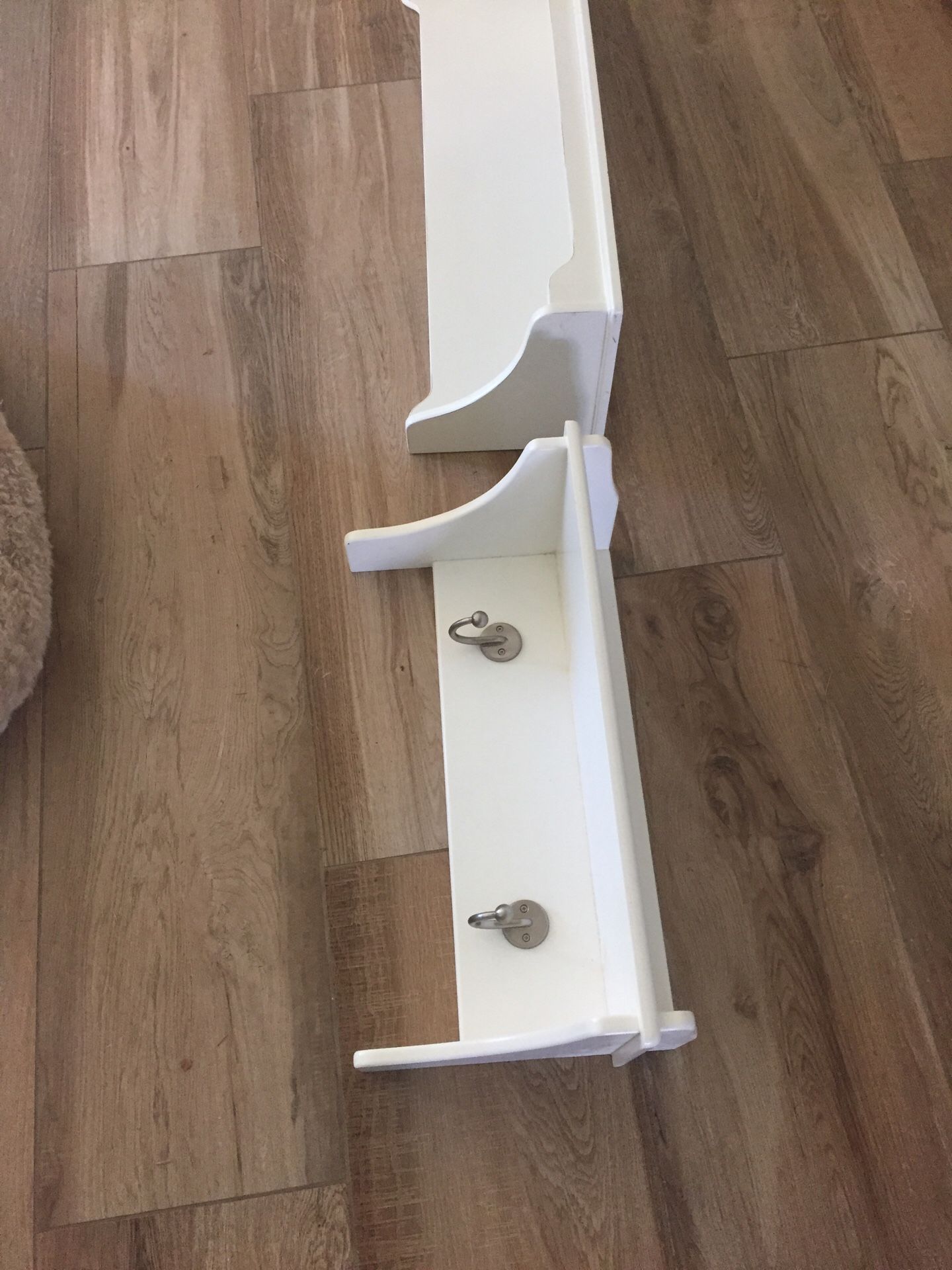 White Pottery barn shelves