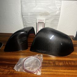 Tesla Model Y Carbon Fiber Mirror Caps