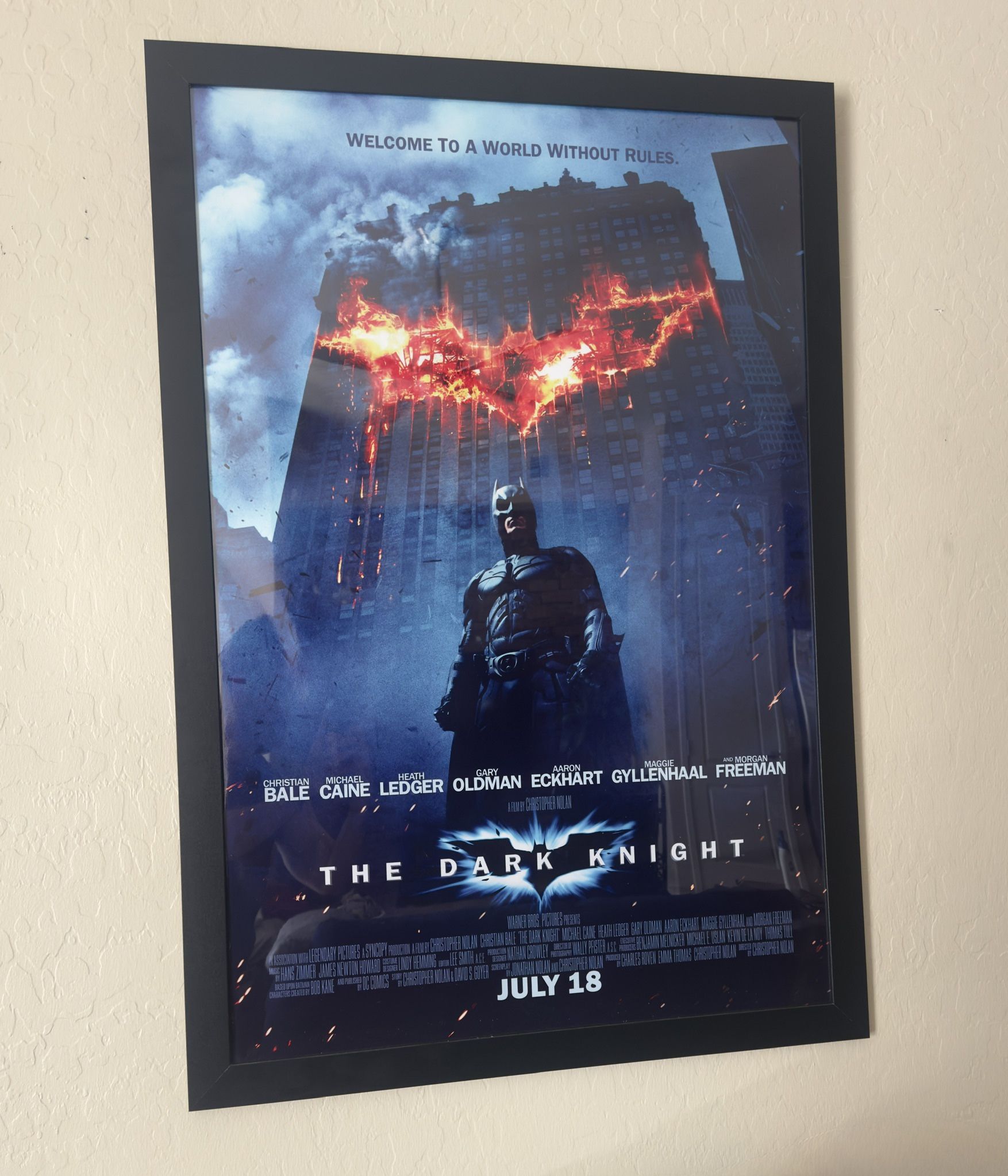 Large Black Frame The Dark Knight Rises Batman Movie Poster Print