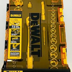 DeWALT 34 Piece 1/4" & 3/8" Drive Socket Chrome Tool Set,  BRAND NEW