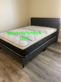 New Queen bed frame with mattress