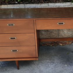 1960's BP John 4 drawer 5 legged walnut DESK with laminate top and Others