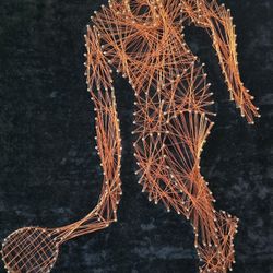 Mid Century Modern String Art of Tennis Player