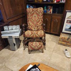 vintage armchair and matching ottoman