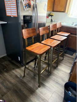 4 Steel Bar Height Chairs