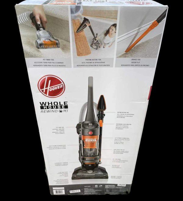 HOOVER WindTunnel 2 Whole House Cord Rewind Bagless Pet Upright Vacuum with HEPA Media Filtration