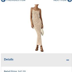 RK7140: MASCOMODA Women 2025 Summer Sexy Bodycon Maxi Dress Spaghetti Strap Knit Fitted Tight Sleeveless Party Slip Long DressesApricot Small

