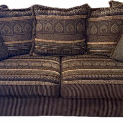 Sofa and loveseat, dark brown