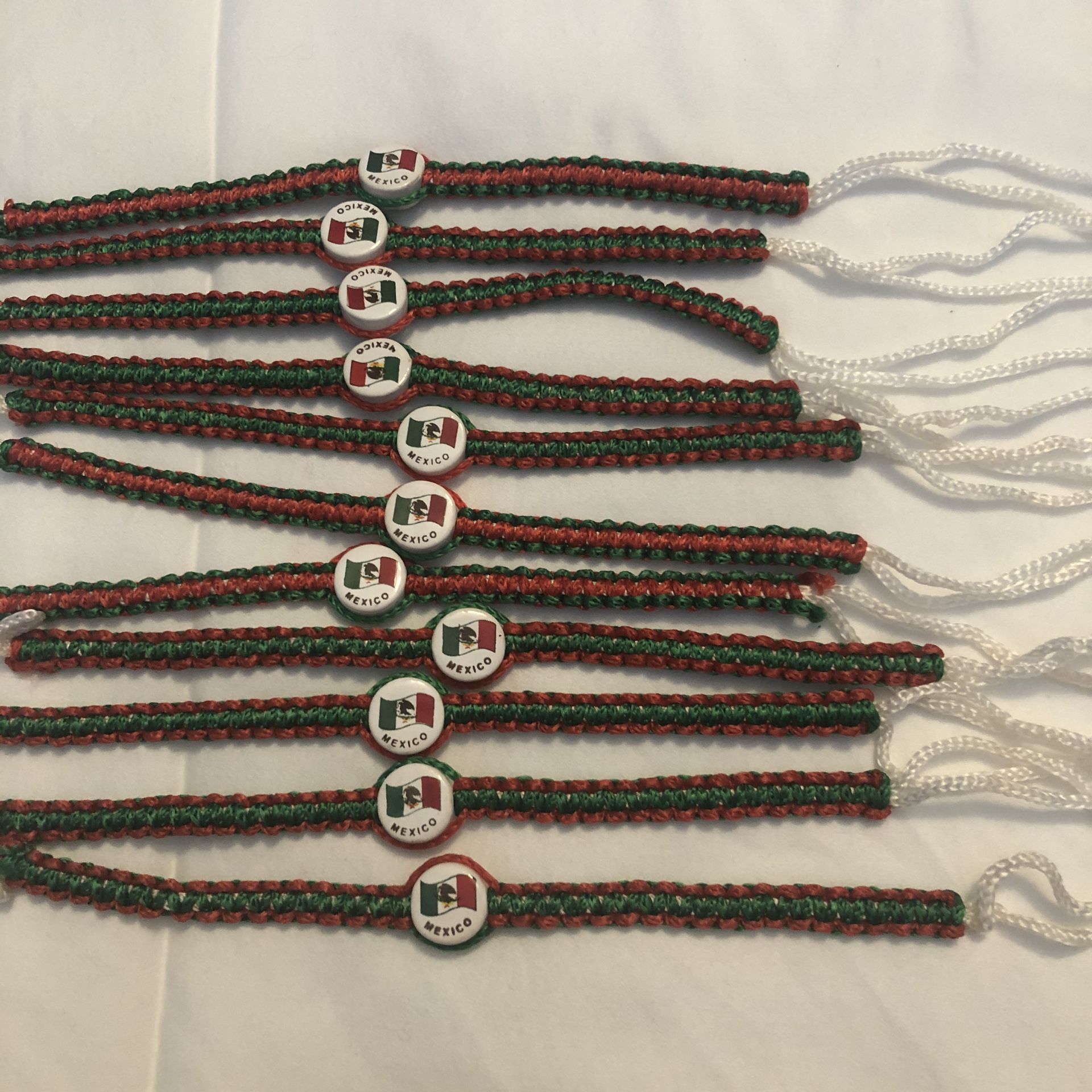 Mexican Flag Friendship Bracelet with Red White and Green Mexico Colors  Pack of 50