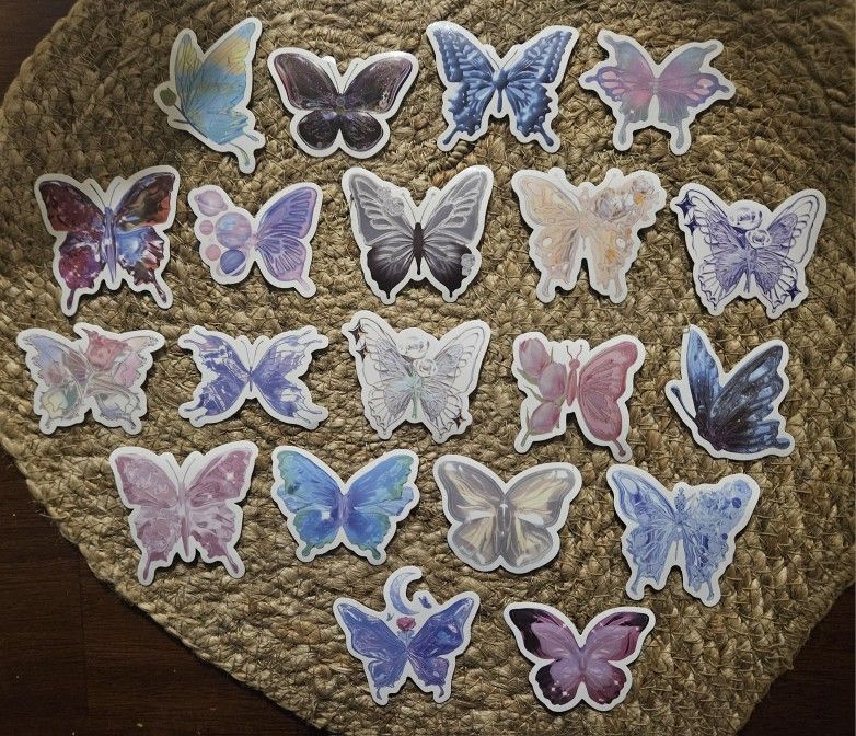 20 Butterfly Stickers 