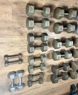 Vintage Set Of IVANKO Hex Dumbbells  5s To 65s [4 A Collector / Vintage Lover]i