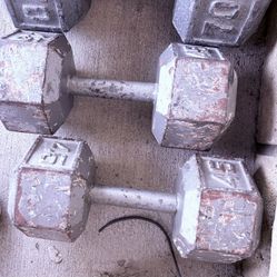 45 lb Dumbbell Pair – Solid Cast Iron Hex Weights
