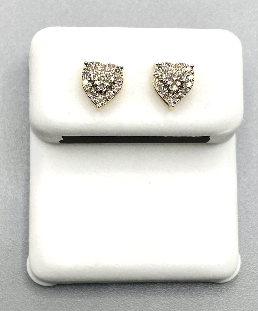 Gold With Diamond Heart Shaped Earrings (0.15 CTW)