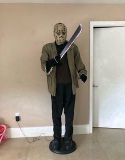 RARE 2008 Halloween 6.4ft Tall Jason Voorhees Animatronic LifeSize Prop Decoration Collectible