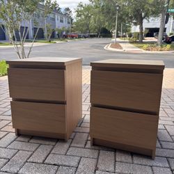 IKEA MALM 2-Drawer Nightstands / End Tables — Set of 2 — Great Condition