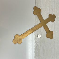13.5”x10”Gold Wood Cross 