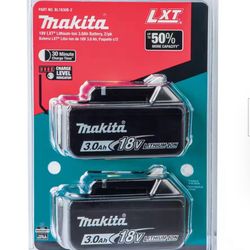 Makita 18V LXT Lithium-Ion High Capacity Battery Pack 3.0Ah with Fuel Gauge (2-Pack)