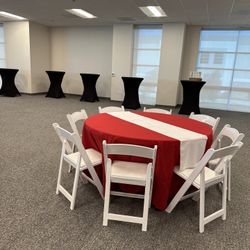 Chairs, Tables, Canopies, Draping, Jumepers, More