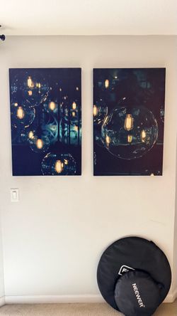 Set of 3 Large Canvas Wall Art Prints – 36” x 24” Each