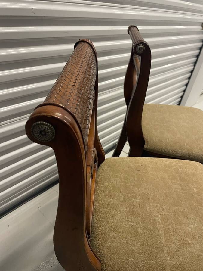 26” Height Pair Of Vintage Bar Stools