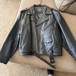 Leather motorcycle jacket