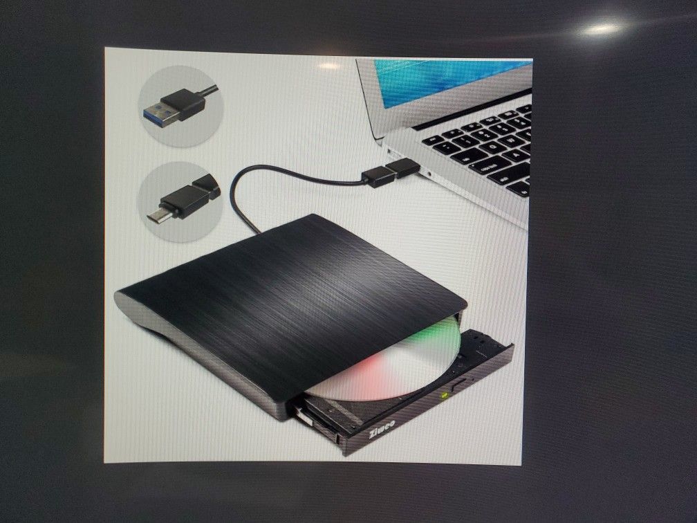 External DVD Drive 3.0 USB Type C/A Burner, Portable Back Up Computer