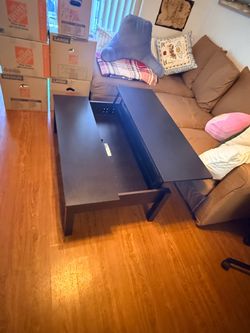 IKEA COFFEE TABLE TV STAND  TWO SECTIONALS WITH STORAGE