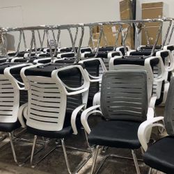 🔥Back Comfortable Desk Chairs, Breathable Mesh Computer Chair with Arm Support, Office Conference Reception Chair. 50 * 50 * 104CM(Size:50 * 50 * 104