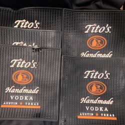 Tito's Handmade Vodka Black Square Rubber Bar Mats