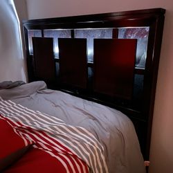 Queen Wood Bed Light Up Frame 