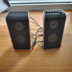 Stereo speakers Logitech S-0155A USB powered speakers
Working well
Just plug in to USB and play.