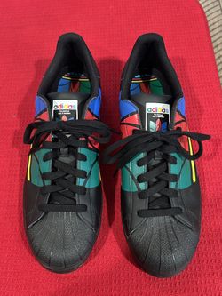 Adidas Superstar Pure Colorful Trefoil Core Black FU9518 Mens 11.5 Pre-Owned - Very Nice Condition