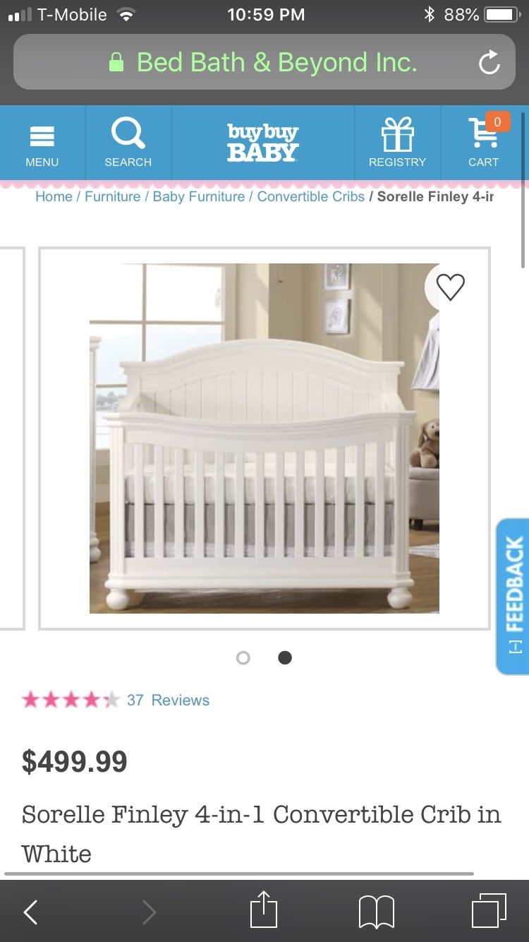 Sorelle Finley 4-in-1 Convertible Crib white