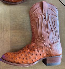 Tecovas Full Quill Ostrich Cowboy Boots 10.5D