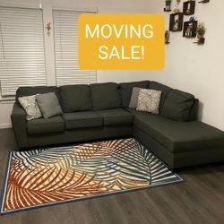 Gray Sectional Couch Sofa With Chaise 