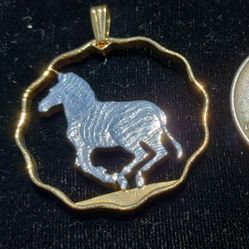 Botswana AFRICA AFRICAN zebra Coin Jewelry Pendant 