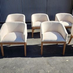 6 Baige Linen Dining Chairs