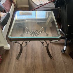 Glass top coffee table, living room table, end table