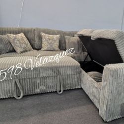 
✅️✅️"3-Piece Convertible Sectional
Reversible Storage Sofa + Reversible Sofa with Pull-Out Bed + USB Port"✅️✅️